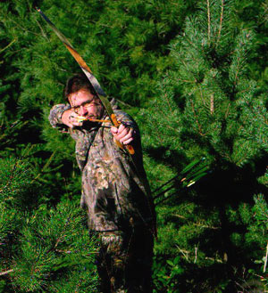 Dale is never without his trusty Tomahawk Longbow!