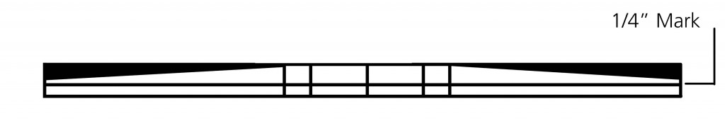 Quarter inch mark