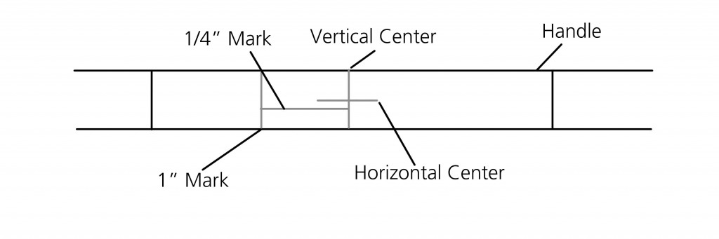 Quarter inch mark handle