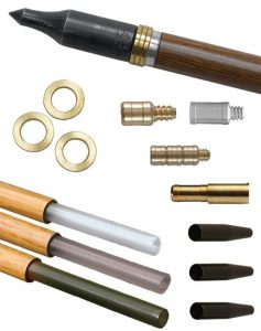 Arrow weight systems with brass washers, weight tubes, woody weights, etc.