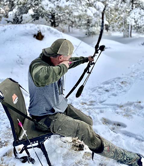 Fred Eichler enjoys some cold weather target practice.