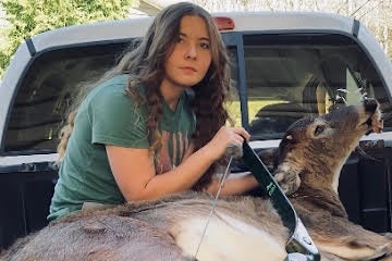 Abby McKinney with their NC Whitetail Deer