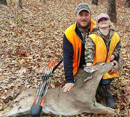 Mike Bowerman with his daughter and 2016 Oklahoma Whitetail Deer