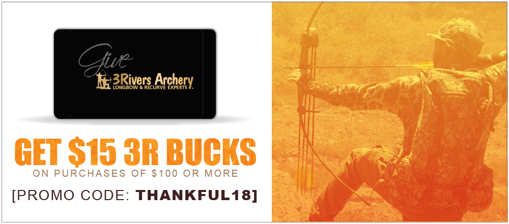 We are thankful for you. Get $15 3R Bucks on purchases of $100 or more. Promo Code: THANKFUL18. Shop Now.