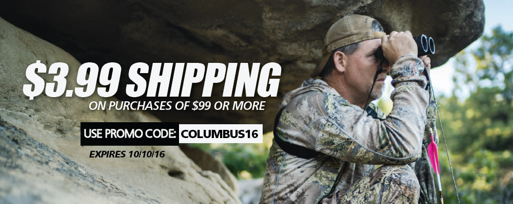 3.99 shipping on purchases of 99 dollars or more. Use promo code: COLUMBUS16. Expires 10-10-16.