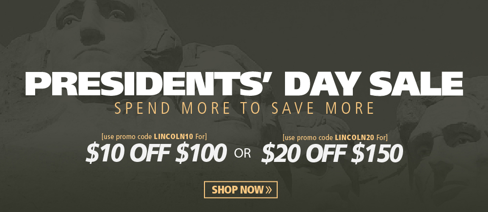 Presidents Day Sale. Spend more to save more. Use promo code LINCOLN10 for 10 dollars off 100 dollars. Use promo code LINCOLN20 for 20 dollars off 150 dollars. Shop Now.