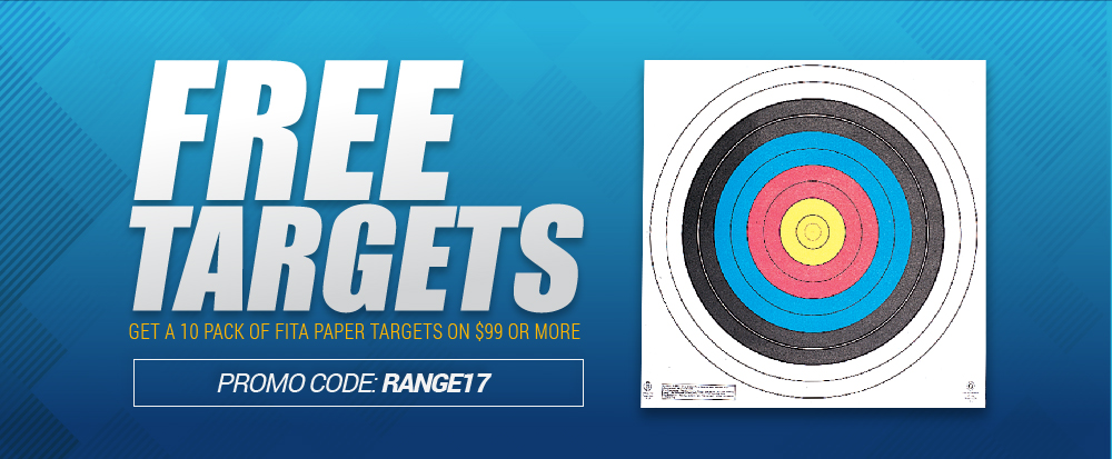 FREE Targets. Get 10 pack of FITA Paper Targets on $99 or more. Promo Code: RANGE17.