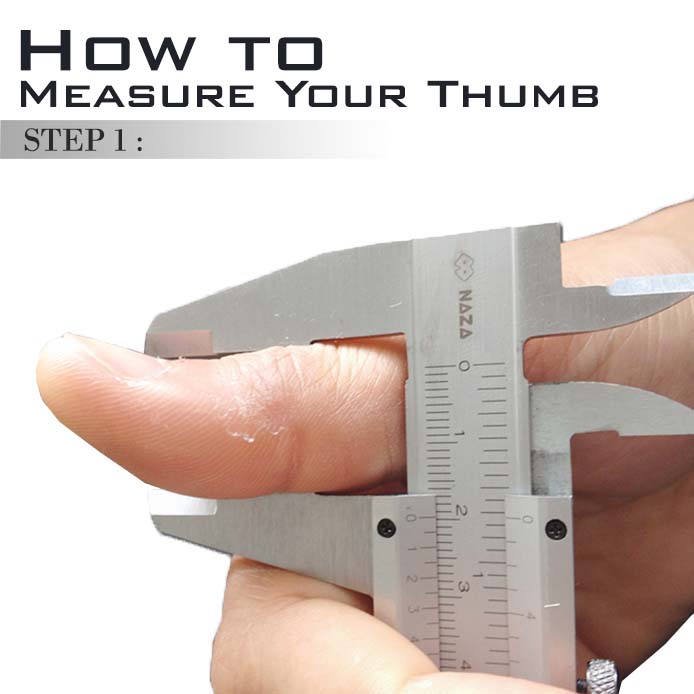How to measure your thumb Step 1
