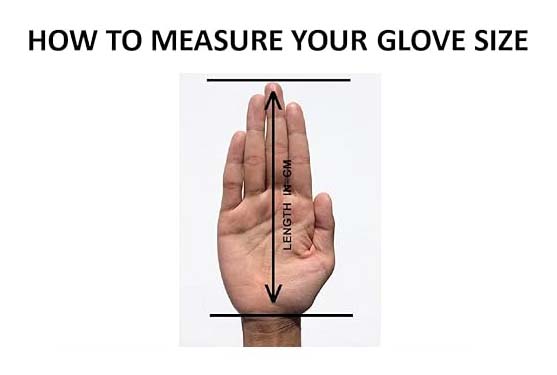 How to measure your glove size. From Wrist to tip of middle finger