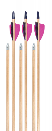 3Rivers Archery Pink Wood Youth Arrows 6-pk