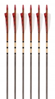6-Pack of Red Hawk Premium Youth Arrows, 30-35 Spine