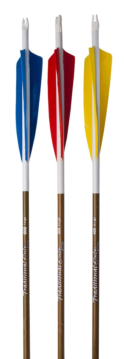 6-pk 500 spine Traditional Only Barebow Arrows
