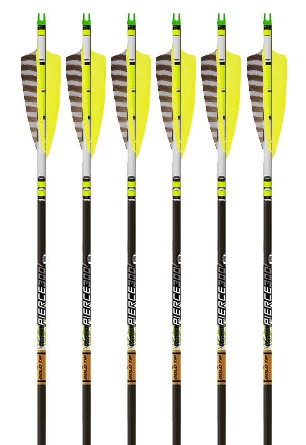 6-pk 250 spine Gold Tip Kinetic Pierce Arrows