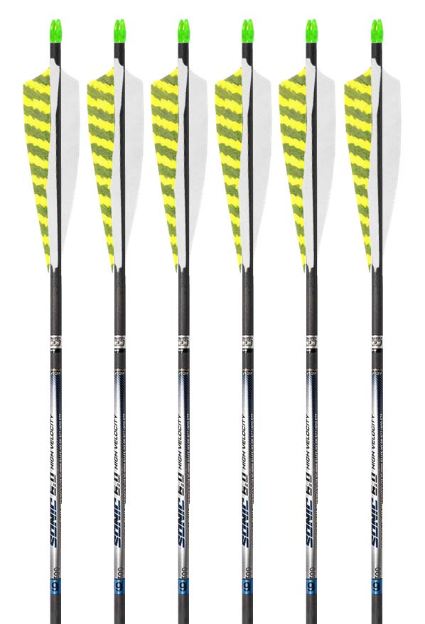 6-pk 400 spine Easton Sonic 6.0 Carbon Arrows