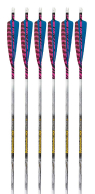 6-Pack of Traditional Only Barebow Arrows, 500 spine