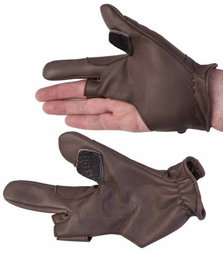 3 Finger Protect Glove Bow Tab Gear Archery Guard Leather Durable Hunting Shoot 