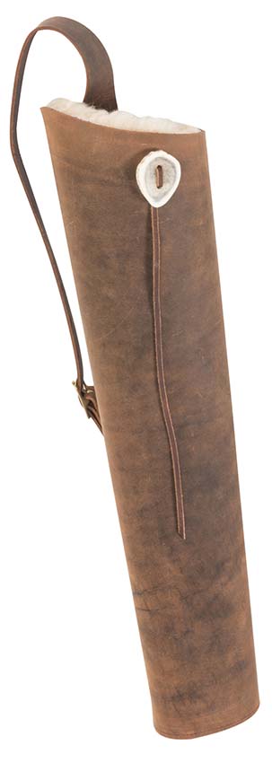 FINE SUEDE TAN LEATHER BACK ARROW QUIVER ARCHERY PRODUCTS AQ-168 