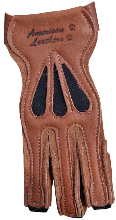 ARCHERS REAL LEATHER RIGHT HAND ARCHERY SHOOTING GLOVE BLACK & CHOCOLATE BROWN 