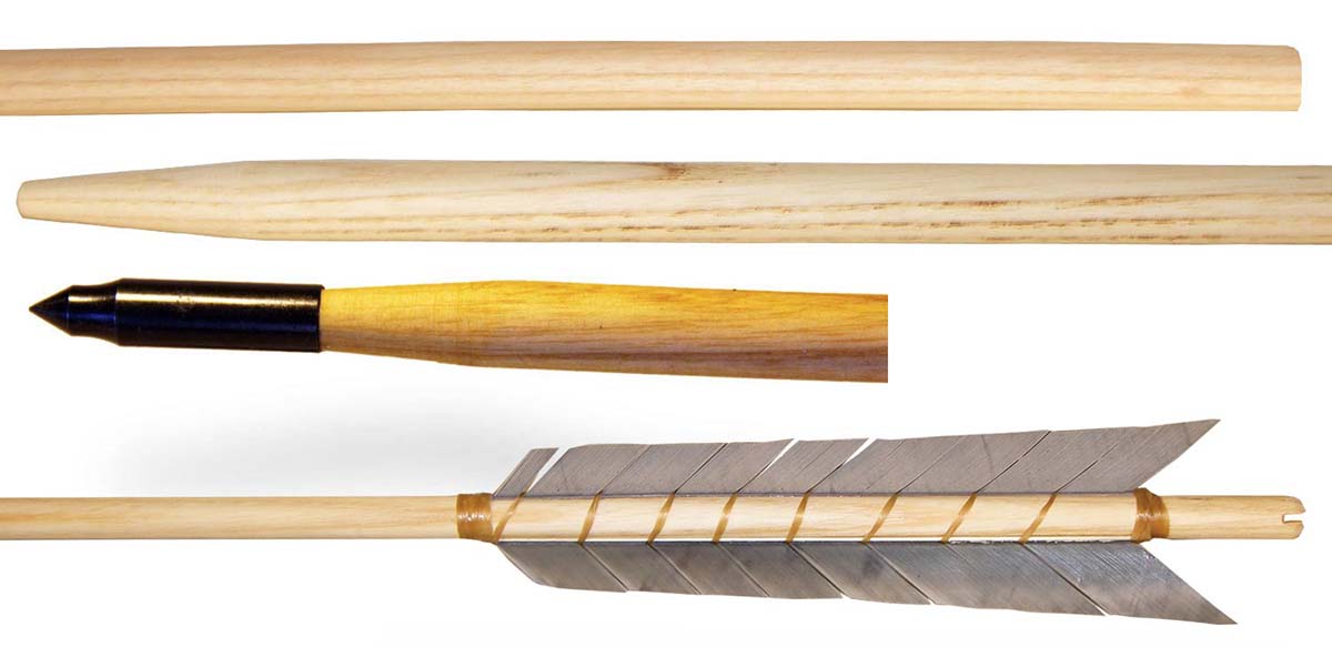 3Rivers Self Nock Wood Arrows, 3-pack