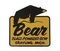 Bear Archery "Glass Powered" Vintage Tin Sign