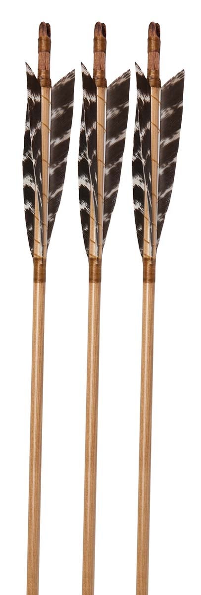 3Rivers Self Nock Wood Arrows, 3-pack