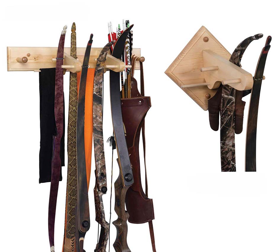 Traditional Wood Bow Rack - How To Hang Bows On The Wall