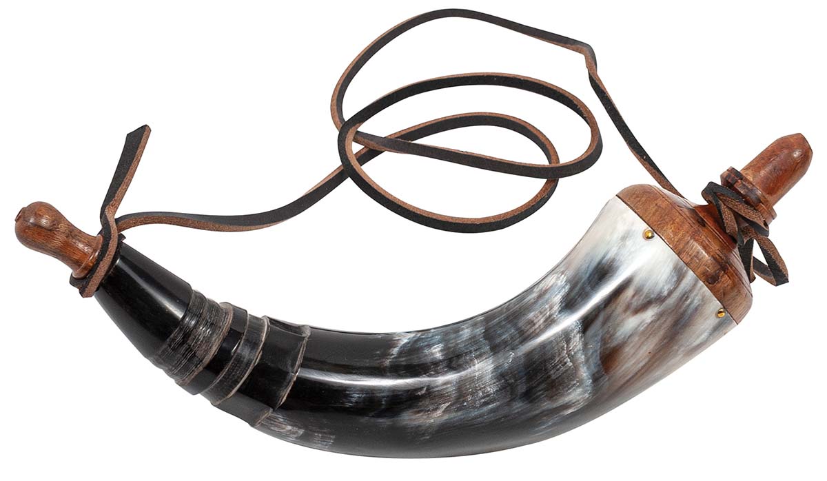 Traditions Authentic Black Powder Horn with Leather Sling